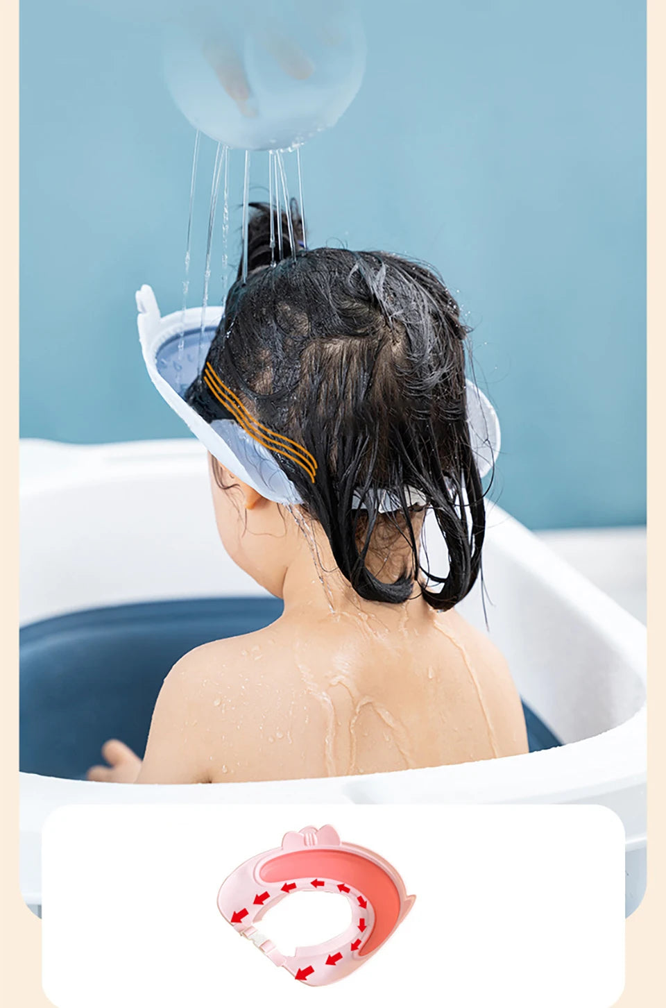 Baby Shower Cap for Ear & Eye Protection