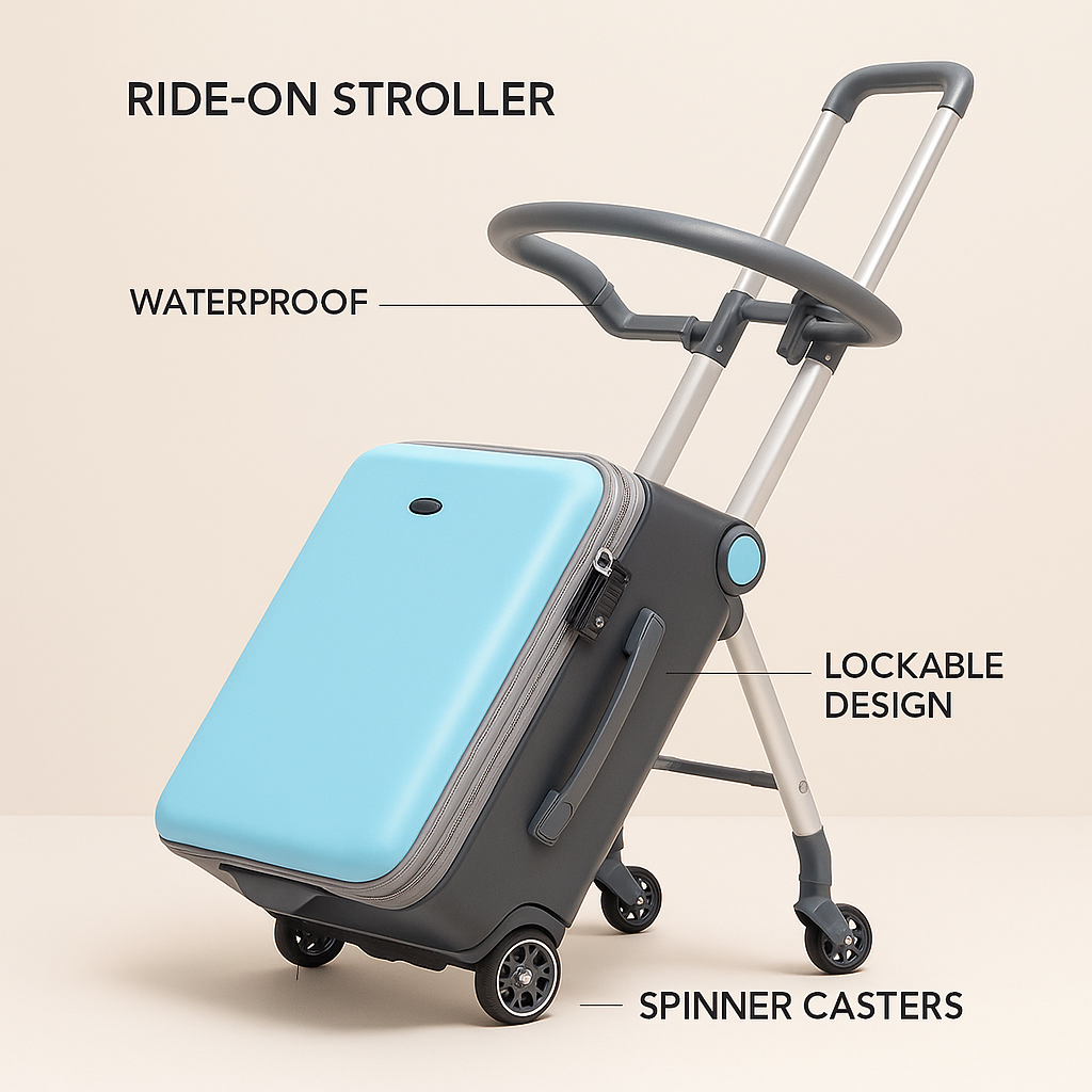 Kids Ride-On Carry-On Suitcase