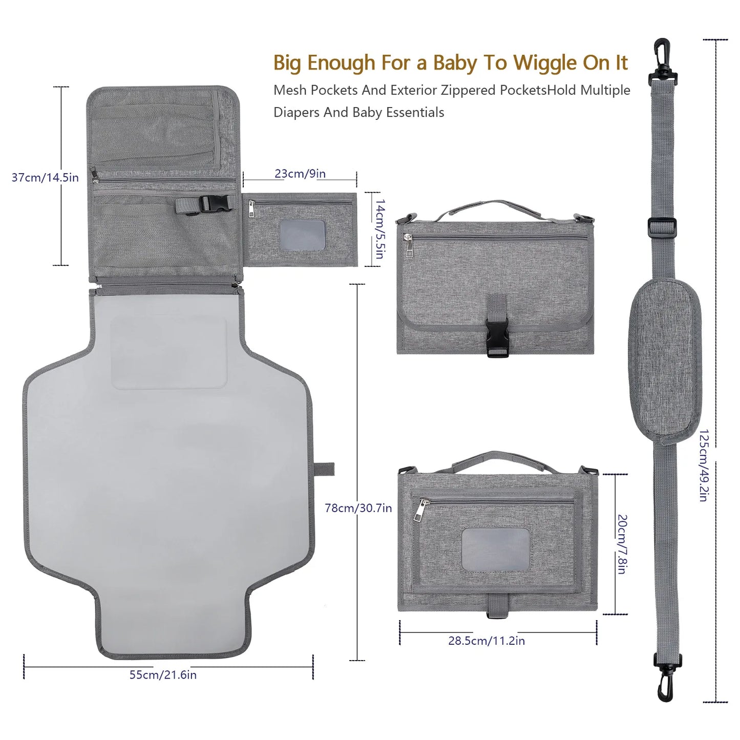 3-in-1 Portable Baby Changing Pad