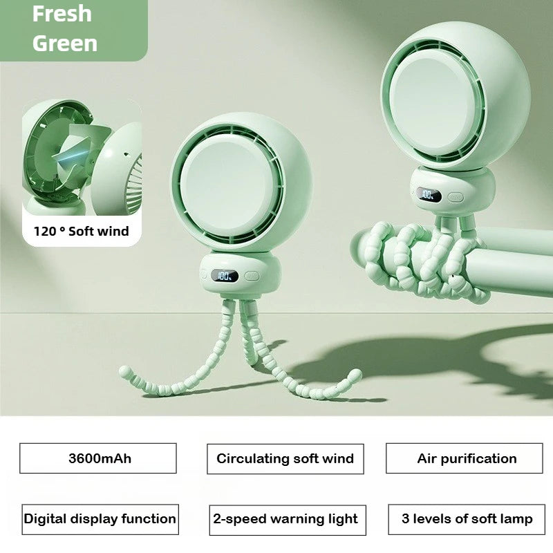 Bladeless Baby Stroller Fan with LED Display