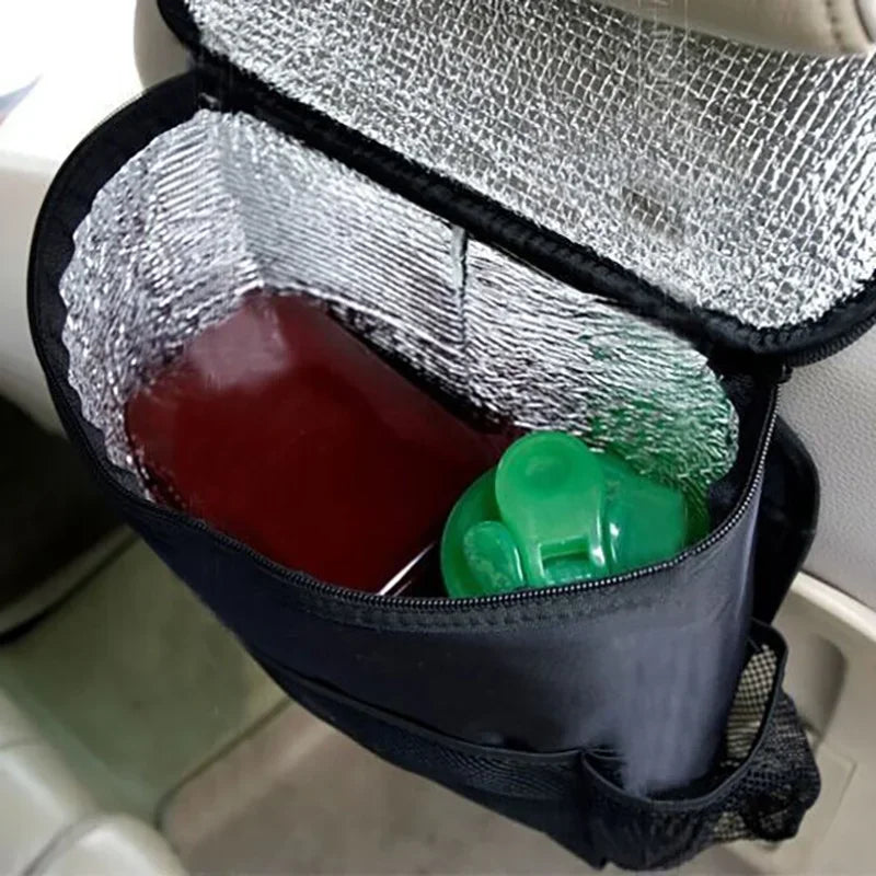Car Seat Organizer – Multi-Pocket Backseat Storage with Insulated Drink Holder & Mesh Pockets