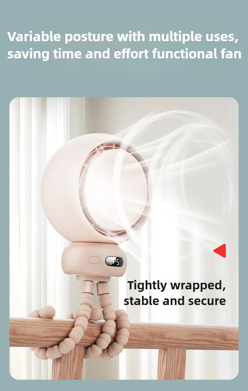 Bladeless Baby Stroller Fan with LED Display
