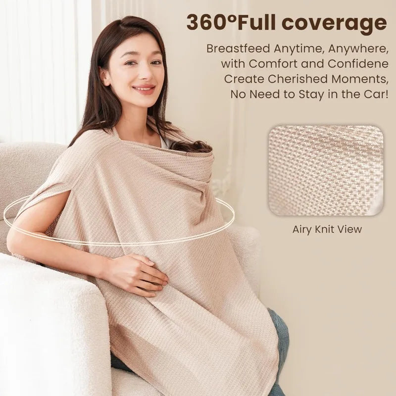 Breathable 4-in-1 Nursing Cover – Poncho, Shawl & Stroller Cover