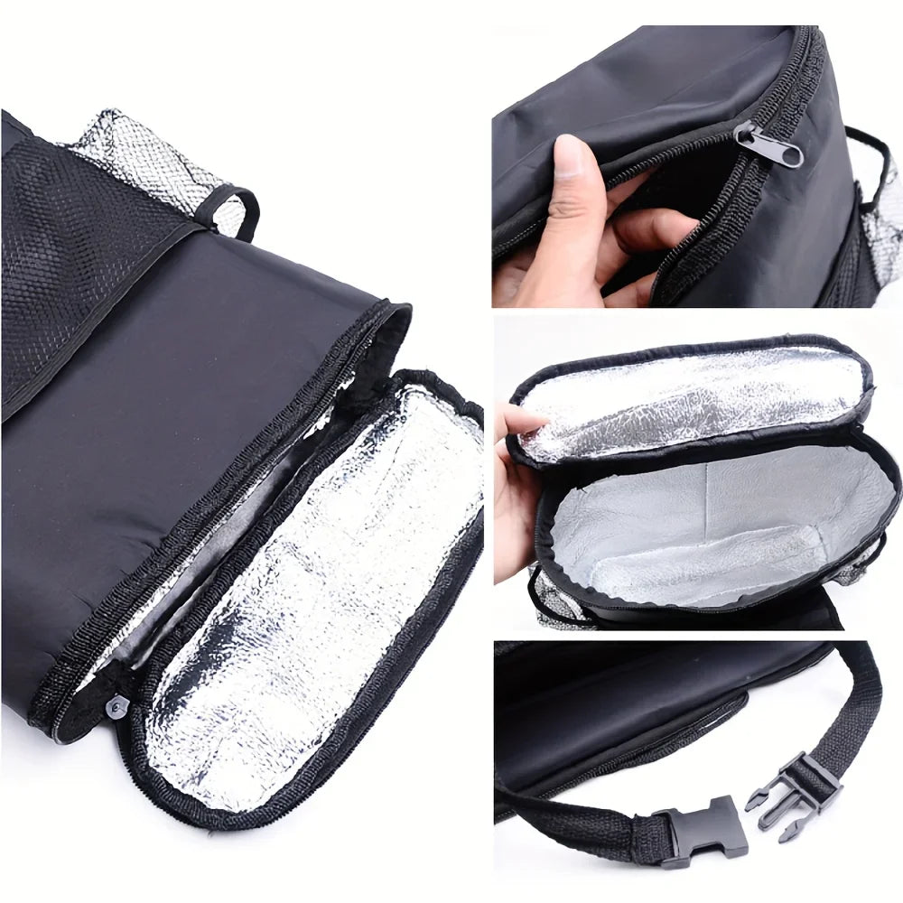 Car Seat Organizer – Multi-Pocket Backseat Storage with Insulated Drink Holder & Mesh Pockets