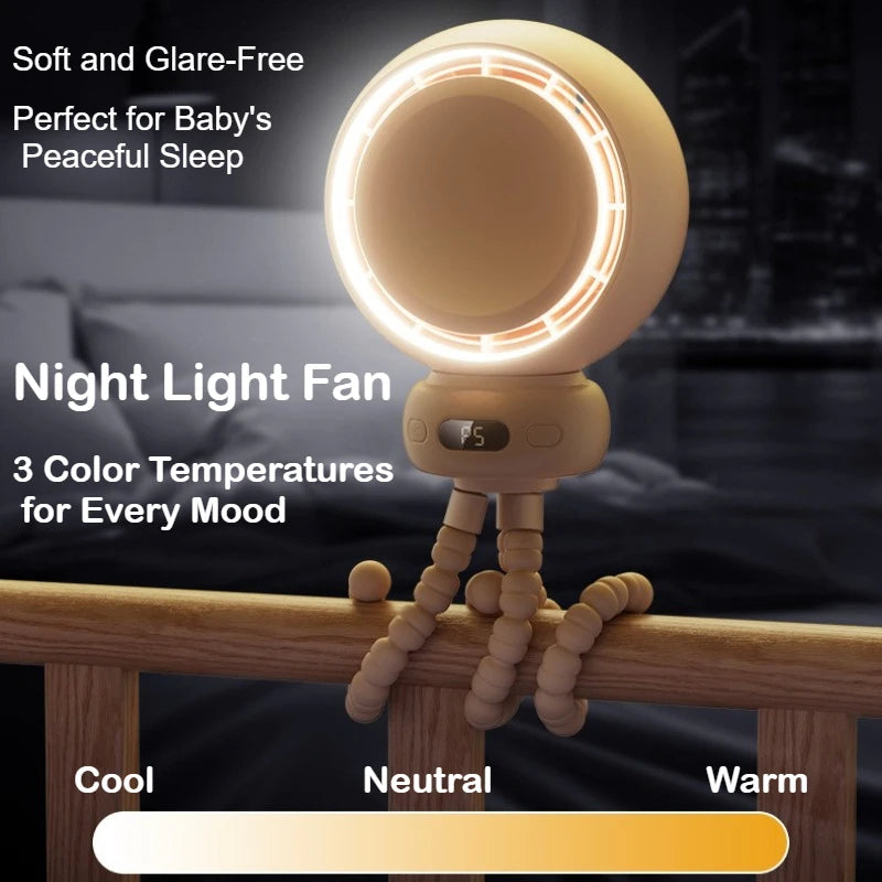 Bladeless Baby Stroller Fan with LED Display