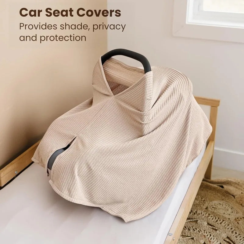 Breathable 4-in-1 Nursing Cover – Poncho, Shawl & Stroller Cover