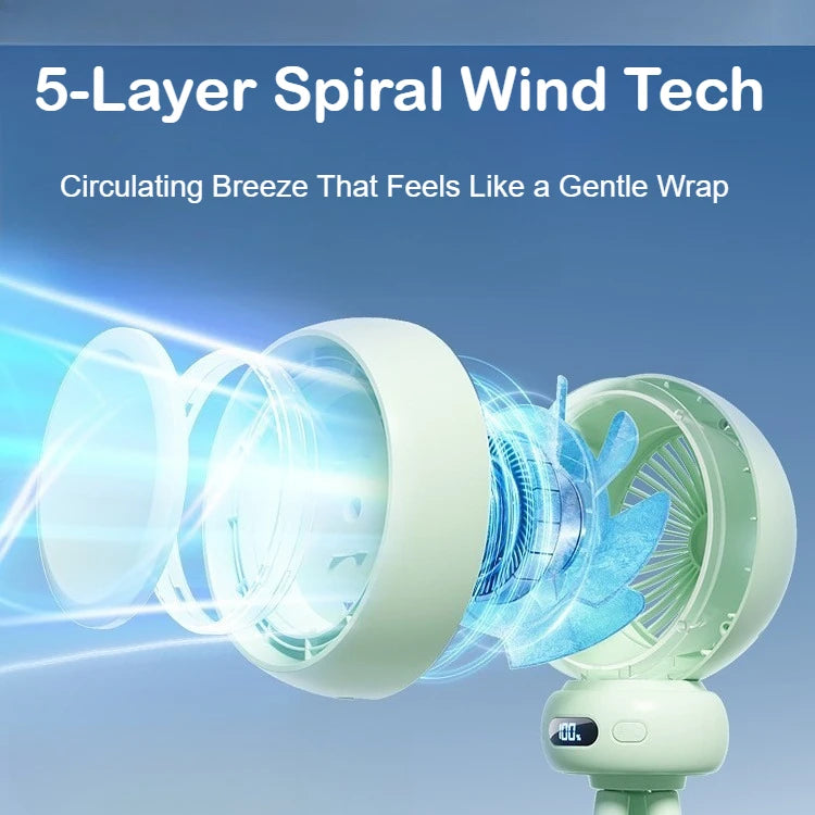 Bladeless Baby Stroller Fan with LED Display