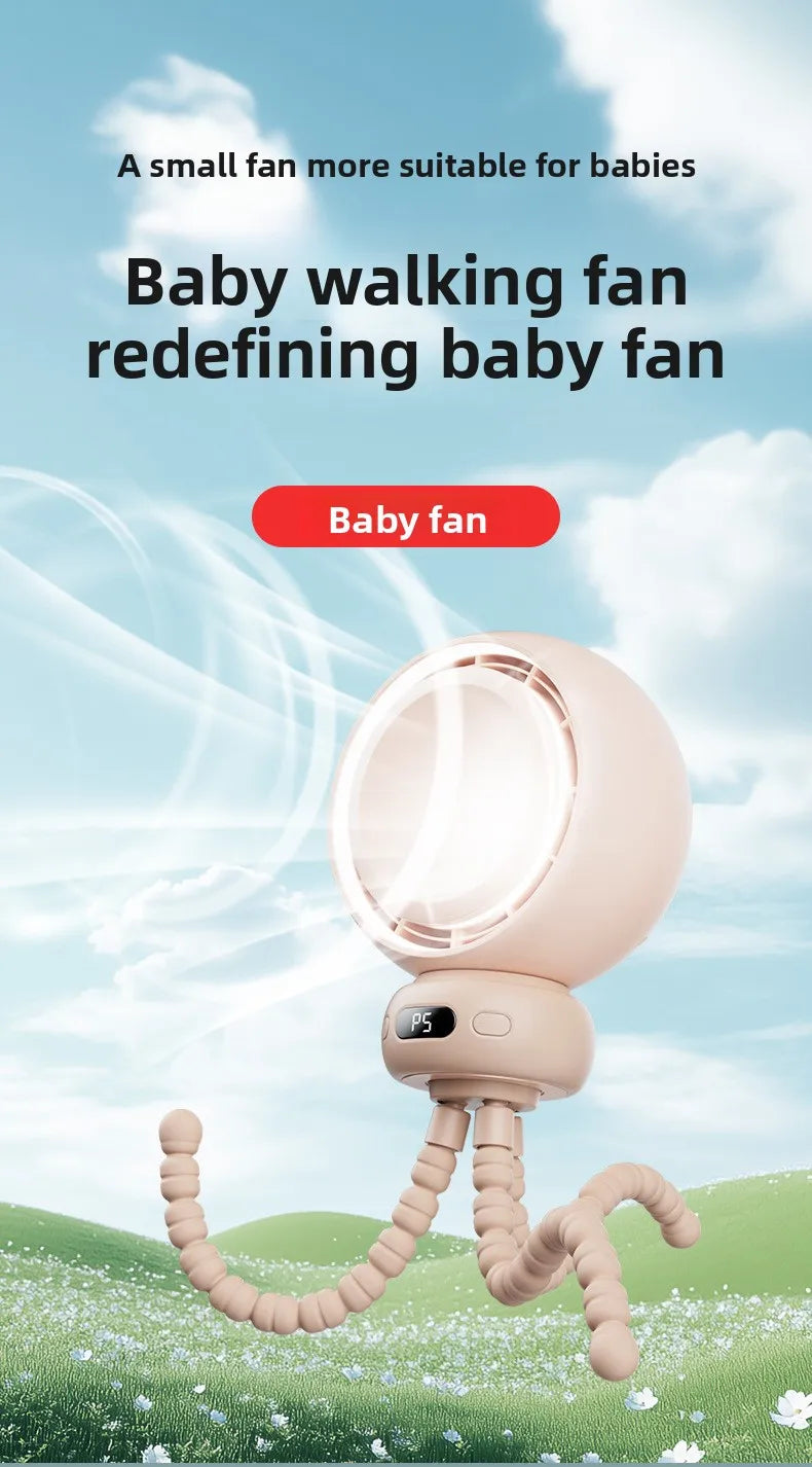 Bladeless Baby Stroller Fan with LED Display