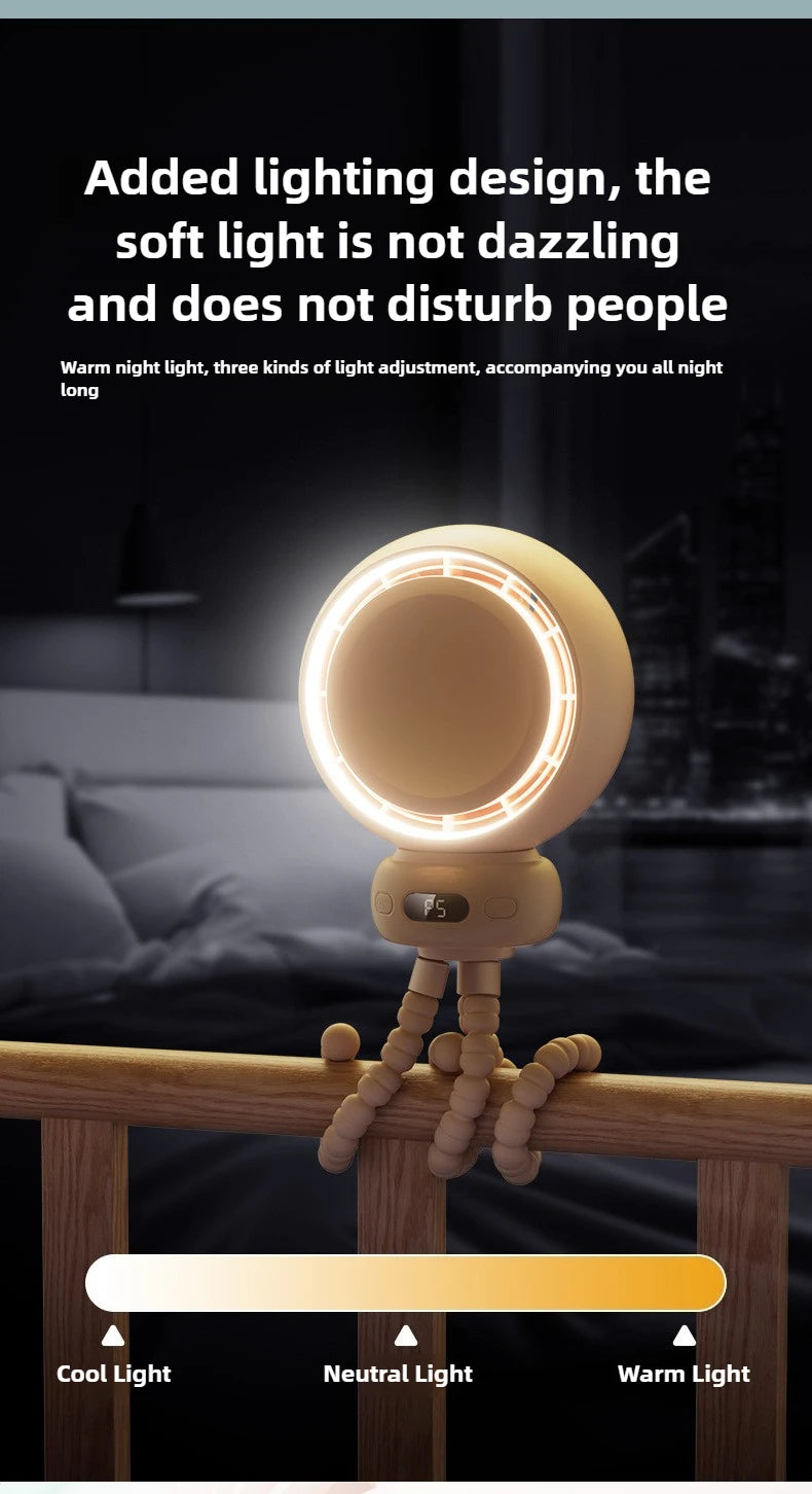 Bladeless Baby Stroller Fan with LED Display