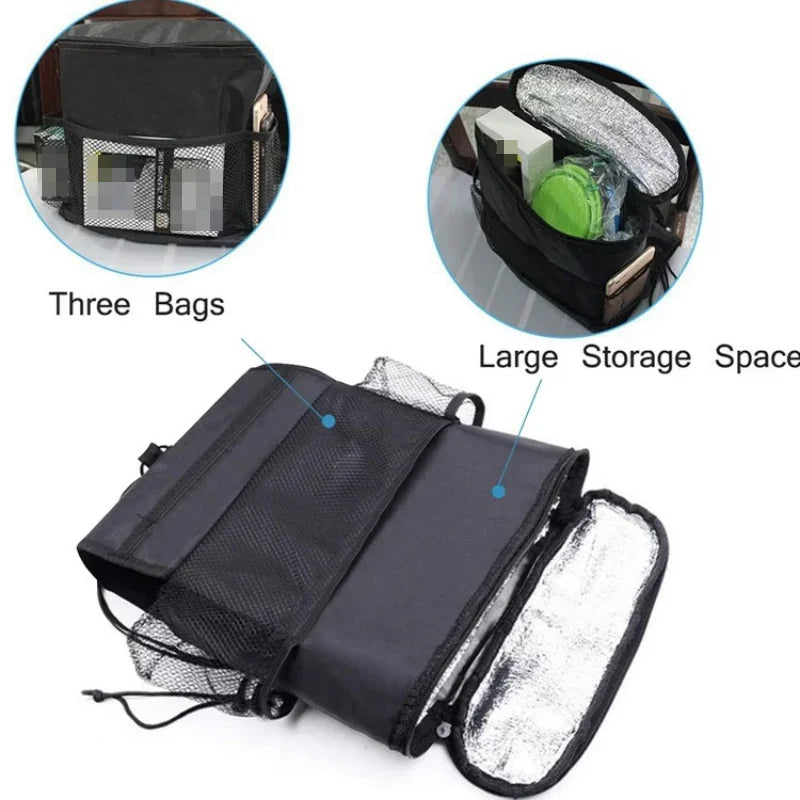 Car Seat Organizer – Multi-Pocket Backseat Storage with Insulated Drink Holder & Mesh Pockets