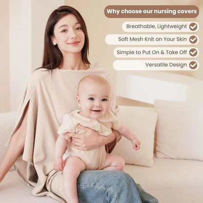 Breathable 4-in-1 Nursing Cover – Poncho, Shawl & Stroller Cover