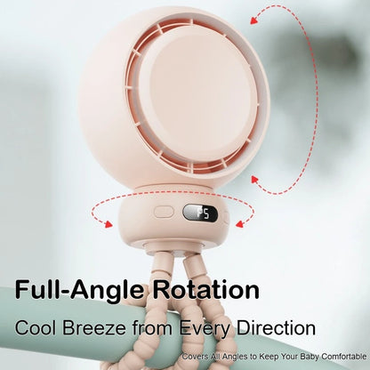 Bladeless Baby Stroller Fan with LED Display