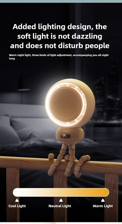 Bladeless Baby Stroller Fan with LED Display