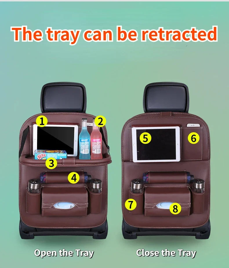Car Seat Back Organizer with Foldable