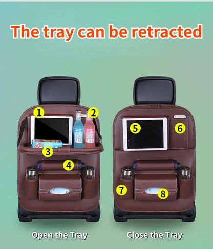 Car Seat Back Organizer with Foldable
