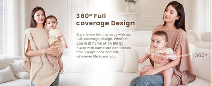 Breathable 4-in-1 Nursing Cover – Poncho, Shawl & Stroller Cover