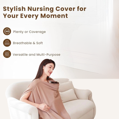 Breathable 4-in-1 Nursing Cover – Poncho, Shawl & Stroller Cover