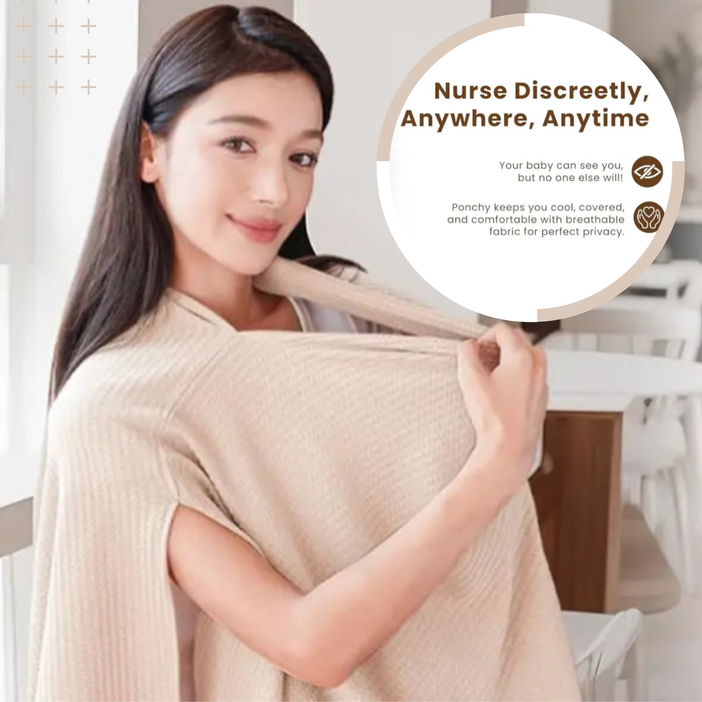 Breathable 4-in-1 Nursing Cover – Poncho, Shawl & Stroller Cover